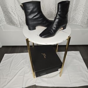 Black Leather Ankle Boots